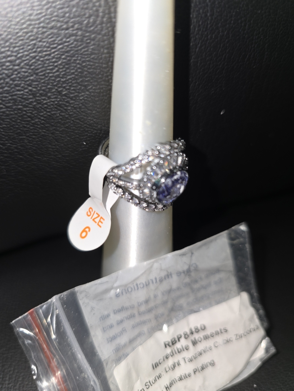 Size 6 Silver-Tone Light Tanzanite Ring December 2024 BOMB Party